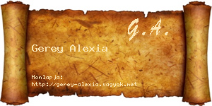 Gerey Alexia névjegykártya
